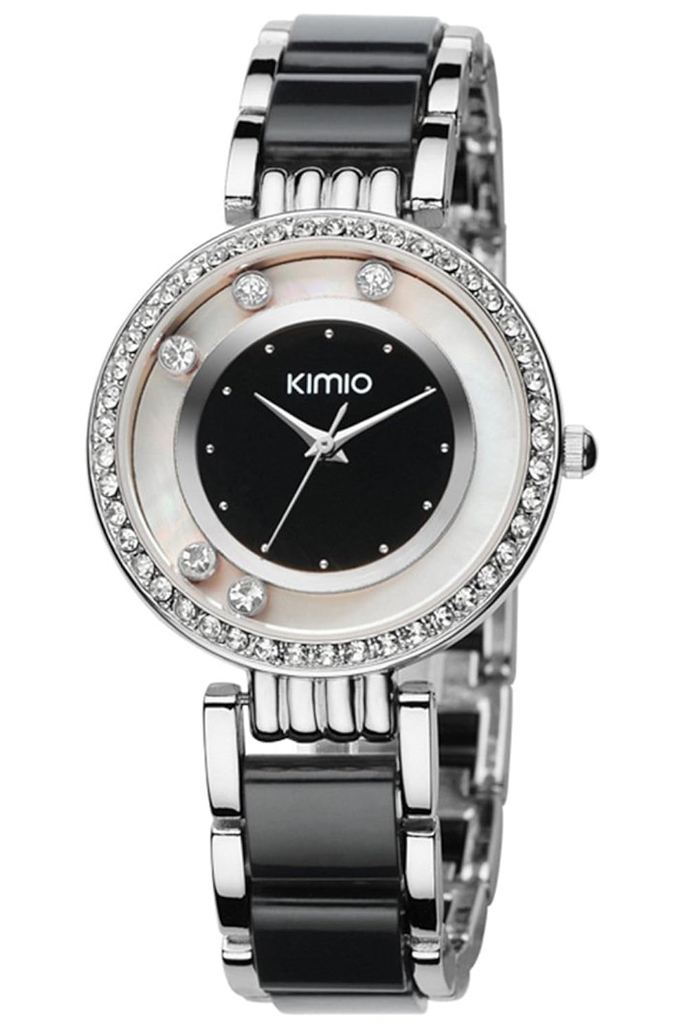 kimio 金米欧 镶钻表圈 时尚流动水钻 女士手表 石英表 女表 女式 手